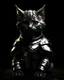 Placeholder: evil kitten in metal armor, satanic, Chiaroscuro, hyper realism, realistic, highly detailed, high contrast sharp