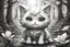 Placeholder: cute anime chibi cat in magnolia forest in sunshine Weight:1 hyperdetailed charcoal drawing Weight:0.9