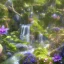 Placeholder: magical blu castel, bioluminsescent plants, 8k resolution, dynamic lighting, ultra hyperdetailed, waterfalls, ultra colourful flovers and butterflys,, very small details, realistic.