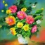 Placeholder: Green valley flowers, painted, classical