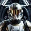 Placeholder: star wars bald male corellian pilot wearing gunmetal grey and black First Order TIE pilot armored flightsuit and helmet with gold trim inside the jedi temple, centered head and shoulders portrait, hyperdetailed, dynamic lighting, hyperdetailed background, 8k resolution, volumetric lighting, light skin, fully symmetric details