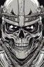 Placeholder: WARRIOR skull helmet, comic style, portrait