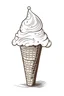 Placeholder: Draw a simple Ice cream, White background, Clean line art, No shadows and clear and well outlined.