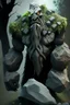 Placeholder: stone golem malphite scary wizard druid photorealistic