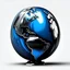 Placeholder: realistic globe with waterfall black and blue color