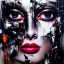 Placeholder: Eyes Wide Shut. Black diamond eyes. James Gurney Jean Tinguely Wadim Kashin hyperrealism detailed painting macro photography surrealism.