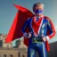 Placeholder: realistic image of donald trump as a mexican wrestling fighter posing outdoors, Mexican eyes wrestling mask, red and blue breeches, confederate flag cape, retro style, 80s, vibrant color, highly detailed, sky background, concept art, unreal engine 5, god rays, ray tracing, RTX, lumen lighting, ultra detail, volumetric lighting, 3d, finely drawn, high definition, high resolution.