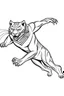 Placeholder: a cartoon image of black panther flying. kids coloring book. no color. thin crisp lines