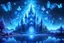 Placeholder: a beautiful blue crystal big castle in the fantasy ambience cosmic, ufo, lights and glitter butterflies and stars in the fantasy cosmos,4k, ultra details, real image