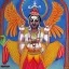 Placeholder: holy cow with hands and wings in India painting style