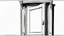 Placeholder: unhinged door, anime, monochrome, black background, ink, simple, maximum quality, broken hinge, barely functioning, why is it still being used it's a health hazard, centered on frame, far
