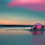 Placeholder: turtle and pink sky and pink sea