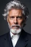 Placeholder: portrait of a 55 year old man with salt and pepper hair. His beard is neatly trimmed and he is smartly dressed.