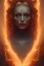 Placeholder: portrait photography of an ethereal beautiful animal goddess, Fire theme art, Dark moody night atmosphere, Portrait of a man by Michelangelo, 8K, close-up face, anatomically perfect face, oak tree roots, ignore NSFW