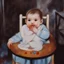 Placeholder: a baby in a fantasy card illustration, manga style