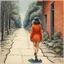 Placeholder: “Girl Walking Away,” a watercolor painting by R. Crumb, 1966. From Odds & Ends by R. Crumb, published by Bloomsbury Publishing Plc, 2001.