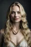 Placeholder: portrait of a 35 year old woman who looks like an elegant, greek goddess; she is beautiful and has long blond hair, friendly, kind and gracious, warm-hearted