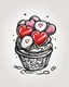 Placeholder: simple illustration of a sweethearts candy on a white background. Black outline.