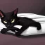 Placeholder: Gato negro durmiendo en una cama