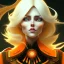 Placeholder: fantasy setting, woman, orange and white hair, wavy hair, freckles, ranger, more orange hair, more white hair, more white hair