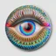 Placeholder: circular sticker on white background, psychedelic multicolor eyes, Optical Illusion, gradients multicolor, intricated Pattern, HD, 3D , Unreal engine, solids, highly detailed, vibrant color, octane render, centered