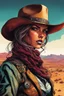 Placeholder: highly detailed full color concept illustration of Wild West female anti heroine gunslinger in the desert Southwest , maximalist, sharp focus, finely detailed facial features, highest resolution, in the styles of Alex Pardee, Denis Forkas , and Masahiro Ito, boldly inked, 8k, coarse, gritty textures