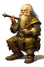 Placeholder: teenage blonde nomadic bard mountain dwarf with flute dnd