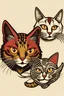 Placeholder: Image of a cat head and rooster face, sailor Jerry style