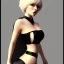 Placeholder: Thicc girl with short blond hair wearing black dress