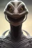 Placeholder: snake alien, head,8 eyes, smile, 8k, with hairs, finely detailed, photo realistic, HR Giger style