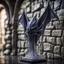 Placeholder: giger escher bat illithid sculpture in transparent murano glass in front of stone wall,bokeh like f/0.8, tilt-shift lens 8k, high detail, smooth render, down-light, unreal engine,bokeh like f/0.8, tilt-shift lens 8k, high detail, smooth render, down-light, unreal engine