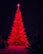 Placeholder: A very beautiful red Christmas tree in a frozen place, dark Background, 8k, glowing.