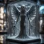 Placeholder: giger escher angel maruk illithid sculpture in transparent murano glass beeing sprinkled by fountain inside frozen glass box,bokeh like f/0.8, tilt-shift lens 8k, high detail, smooth render, down-light, unreal engine,bokeh like f/0.8, tilt-shift lens 8k, high detail, smooth render, down-light, unreal engine