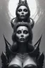 Placeholder: Sophia Loren as evil queen in black leather, cleavage, angry, stern look. character design by cory loftis, fenghua zhong, ryohei hase, ismail inceoglu and ruan jia. unreal engine 5, artistic lighting, highly detailed, photorealistic, fantasy