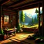 Placeholder: cabin in the woods interior