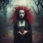 Placeholder: Conceptual surreal and otherworldly full body portrait photograph of a Vampire Sorceress , with highly detailed hair and facial features in the photographic style of Jerry Uelsmann, sharply focused, cross processed color image using color slide film with C-41 color negative chemicals, with fine ink overlays, 8k, cinematic horror atmosphere