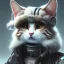 Placeholder: Cyberpunk Portrait of cyborg cat child with brown hair and with cute face, north pole snowy vibe , perfect composition, hyperrealistic, super detailed, 8k, high quality, trending art, trending on artstation, sharp focus, studio photo, intricate details, highly detailed, by greg rutkowski