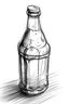 Placeholder: draw a soda bottle on a homogeneous background (the bottle should be represented in four different styles, e.g., outline and highlights only, realism, abstract bottle)