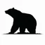 Placeholder: silhouette of a bear, letterpress style, minimalistic high contrast pencil art