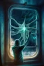 Placeholder: cthulu cutting window off patient , with background angel star field seen in the window of a boat, 4 k, trending art, depth of field