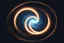 Placeholder: rotating circle of energy(bottom and right) giving off sparks, smoke trail across(bottom and then up left), as a vector