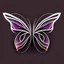 Placeholder: symetry!!, butterfly!!, view from a side, wings waving, logo, NFT, futuristic, curves, lines, simple, gradient, creative