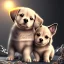 Placeholder: 3d cute puppies, beautiful rich, detailed yin and yang symbol, shiny, intricate, gorgeous, ultrafine detail, hyperrealism, trending on artstation, sharp focus, intricate details, highly detailed, glowing, glitter, complementary colours