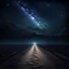 Placeholder: journey, a long road ending at the end of horizon, universe of stars on the dark sky, gothic, darkness