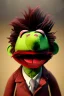 Placeholder: Waist up muppet Portrait, Nicolás maduro muppet doll, mustache, photo studio, red background, unreal engine 5, concept art, art station, ray tracing, lumen lighting, ultra detail, volumetric lighting, 3d.