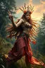Placeholder: A hyper-realistic, Nature goddess, full body, realistic, wild chase, cinematic BG, enchant color, dramatic scene, front side view ,fool size , Photo Real, 8k