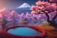 Placeholder: Japanese Fuji Mountain,eruption lava flows into the lake , concept art, smooth, extremely sharp detail, finely tuned detail, ultra high definition, 8 k, unreal engine 5, ultra sharp focus, illustration, magic ambient, bonsai cherry blossom trees , japanese gondolas .