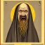 Placeholder: Nosferatu with yellow eyes with fleshy tentacle hair beard grey skin and red fangs as a Russian Orthodox