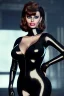 Placeholder: Sophia Loren dressed in shiny black leather, blade runner, busty, cleavage, volumetric lighting, particales,highly detailed,cinematic, deep colours,8