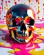 Placeholder: ((melting black skull)) dripping pink and yellow acrylic paint, fluid form, gooey, 3D animation style, rainbow coloured sprinkles, 3D expressive CGI, animated photorealism, liquid pop surrealism, ((Art Baltazar, Salvador Dali and Francis Bacon)), HDRI, hyper detailed, stylised, creative cinematic, lighting, depth of field, smooth surface, vibrant, surreal art, ray tracing, rim lighting, ground reflections, cgsociety, Maya, Arnold Render, Houdini FX